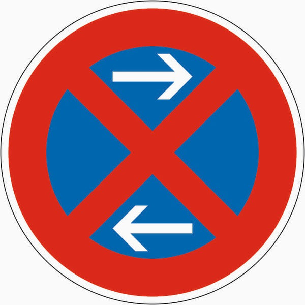 Verkehrszeichen "Absolutes Haltverbot Mitte (Aufstellung links)" - VZ 283-31