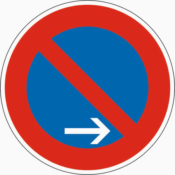 Verkehrszeichen "Eingeschränktes Haltverbot Ende (Aufstellung rechts)" - VZ 286-20