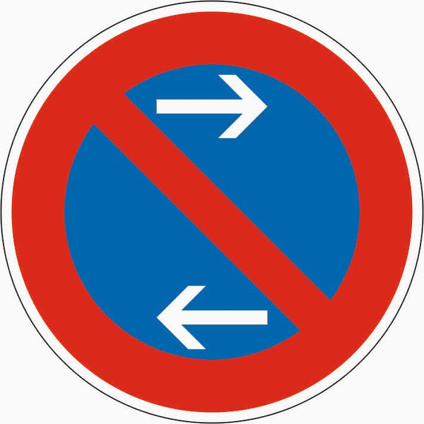 Verkehrszeichen "Eingeschränktes Haltverbot Mitte (Aufstellung links)" - VZ 286-31