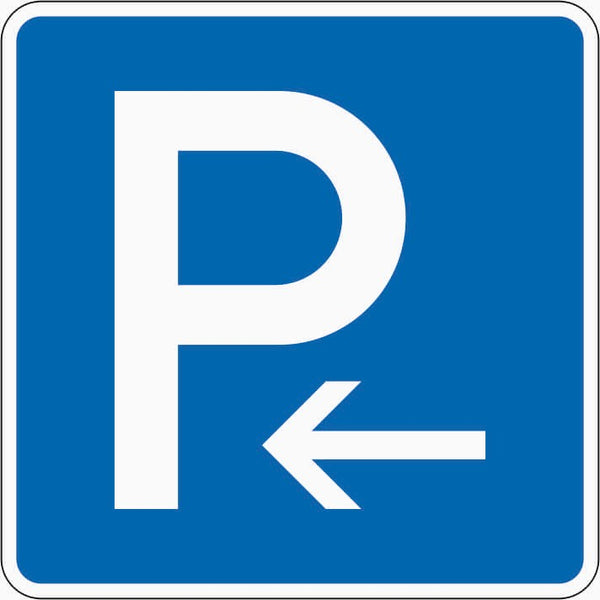 Verkehrszeichen "Parken Anfang (Aufstellung rechts) Parken Ende (Aufstellung links)" - VZ 314-10