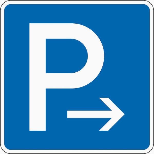 Verkehrszeichen "Parken Ende (Aufstellung rechts) Parken Anfang (Aufstellung links)" - VZ 314-20