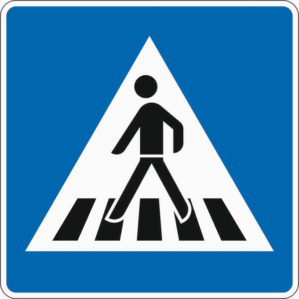 Verkehrszeichen "Fußgängerüberweg, Aufstellung rechts" - VZ 350-10