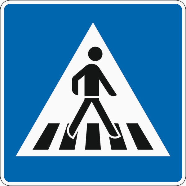 Verkehrszeichen "Fußgängerüberweg, Aufstellung links" - VZ 350-20