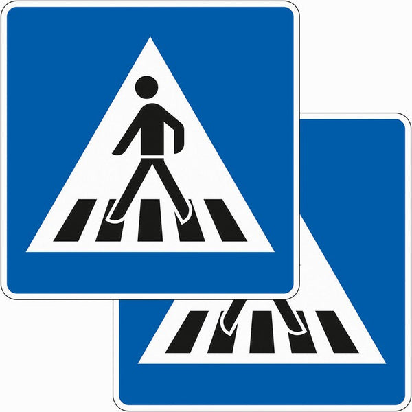 Verkehrszeichen "Fußgängerüberweg, doppelseitig" - VZ 350-40