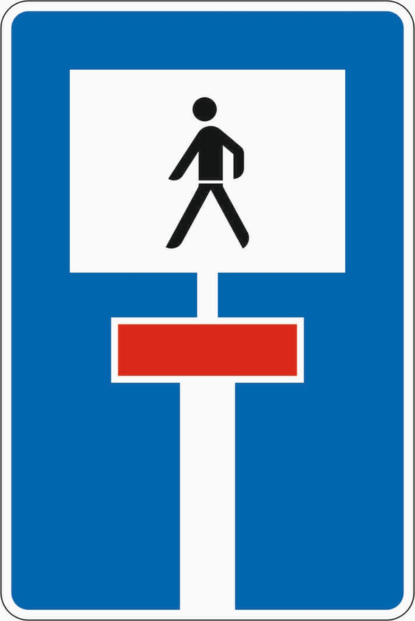 Verkehrszeichen "Für Fußgänger durchlässige Sackgasse" - VZ 357-51
