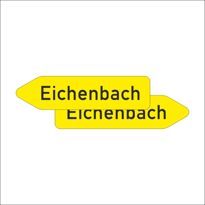Verkehrszeichen "Pfeilwegweiser auf sonstigen Straßen mit geringer Verkehrsbedeutung, doppelseitig" - VZ 419-40