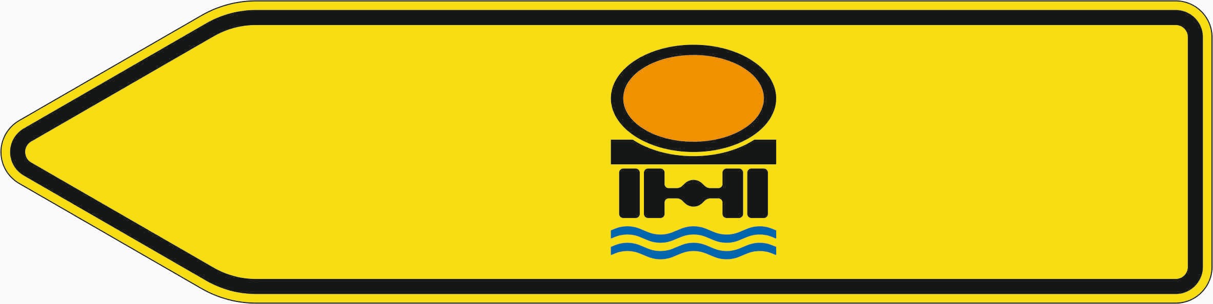 Verkehrszeichen 421-12 „Pfeilwegweiser für Fahrzeuge mit wassergefährdender Ladung, linksweisend“ - VZ 421-12