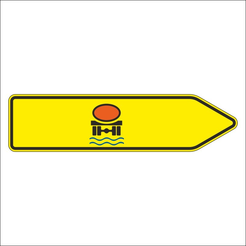 Verkehrszeichen 421-22 „Pfeilwegweiser für Fahrzeuge mit wassergefährdender Ladung, rechtsweisend“ - VZ 421-22