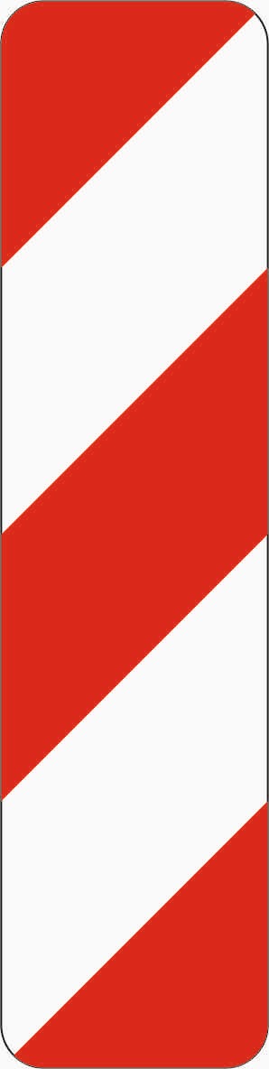 Verkehrszeichen 605-10 „Schraffenbake Aufstellung rechts“ - VZ 605-10