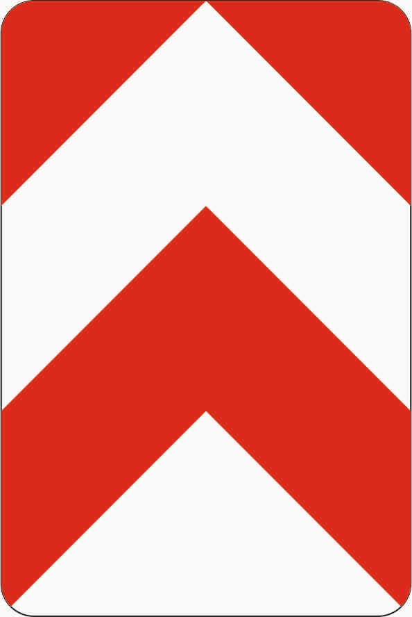 Verkehrszeichen 626-30 „Leitplatte Aufstellung beidseitig vorbei“ - VZ 626-30