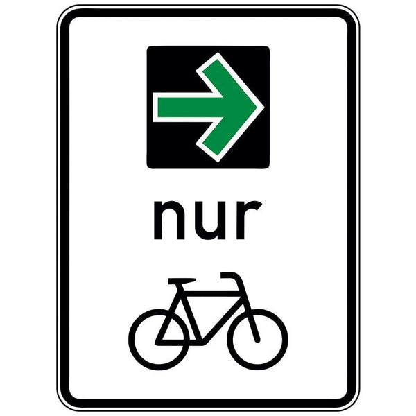 Verkehrszeichen 721 „Grünpfeilschild mit Beschränkung auf Radverkehr“ - VZ 721