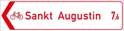 Radwegschild als Pfeilwegweiser, einseitig