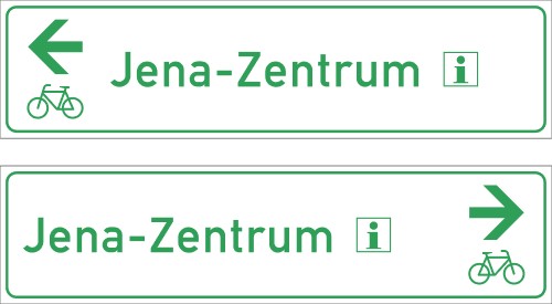 Radwegschild als Tabellenwegweiser, doppelseitig