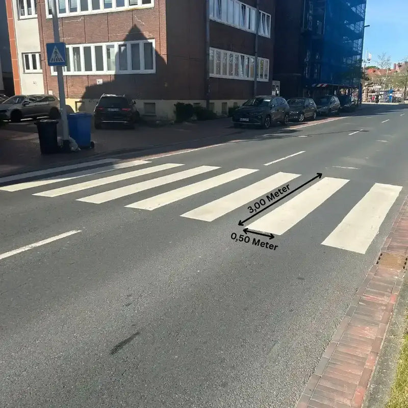Verkehrszeichen "Fußgängerüberweg, Aufstellung links" - VZ 350-20