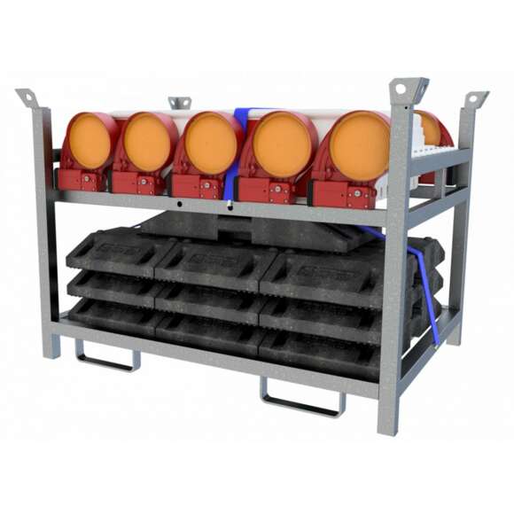 Lager- und Transportpalette für Bakengarnitur