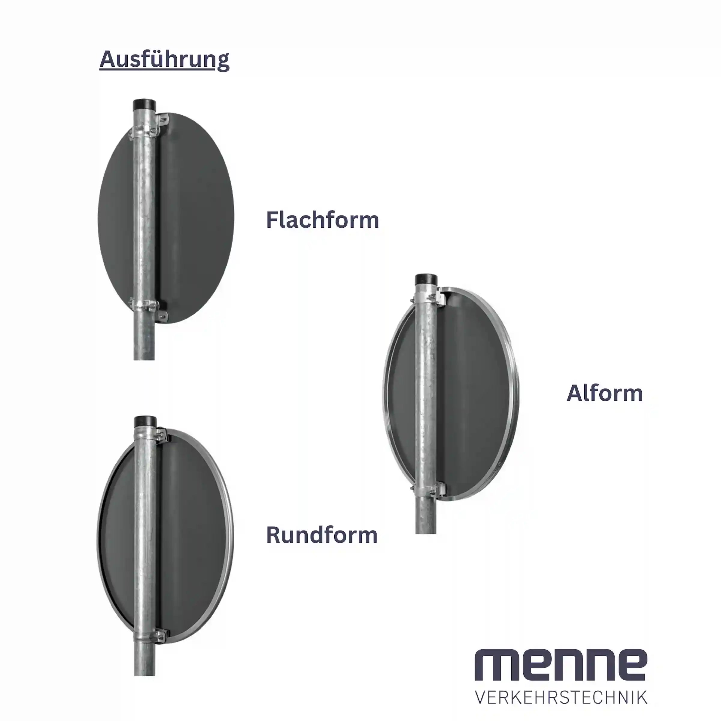 Die Ausführung von Verkehrszeichen.