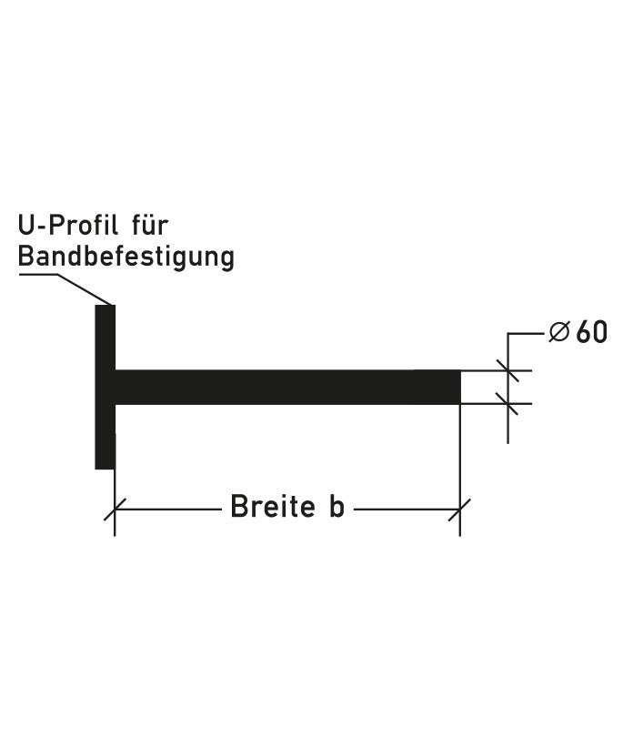 Ausleger für Bandbefestigung - horizontale Schildbefestigung