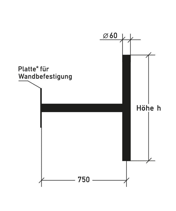 Ausleger für Wandbefestigung - horizontale Schildbefestigung