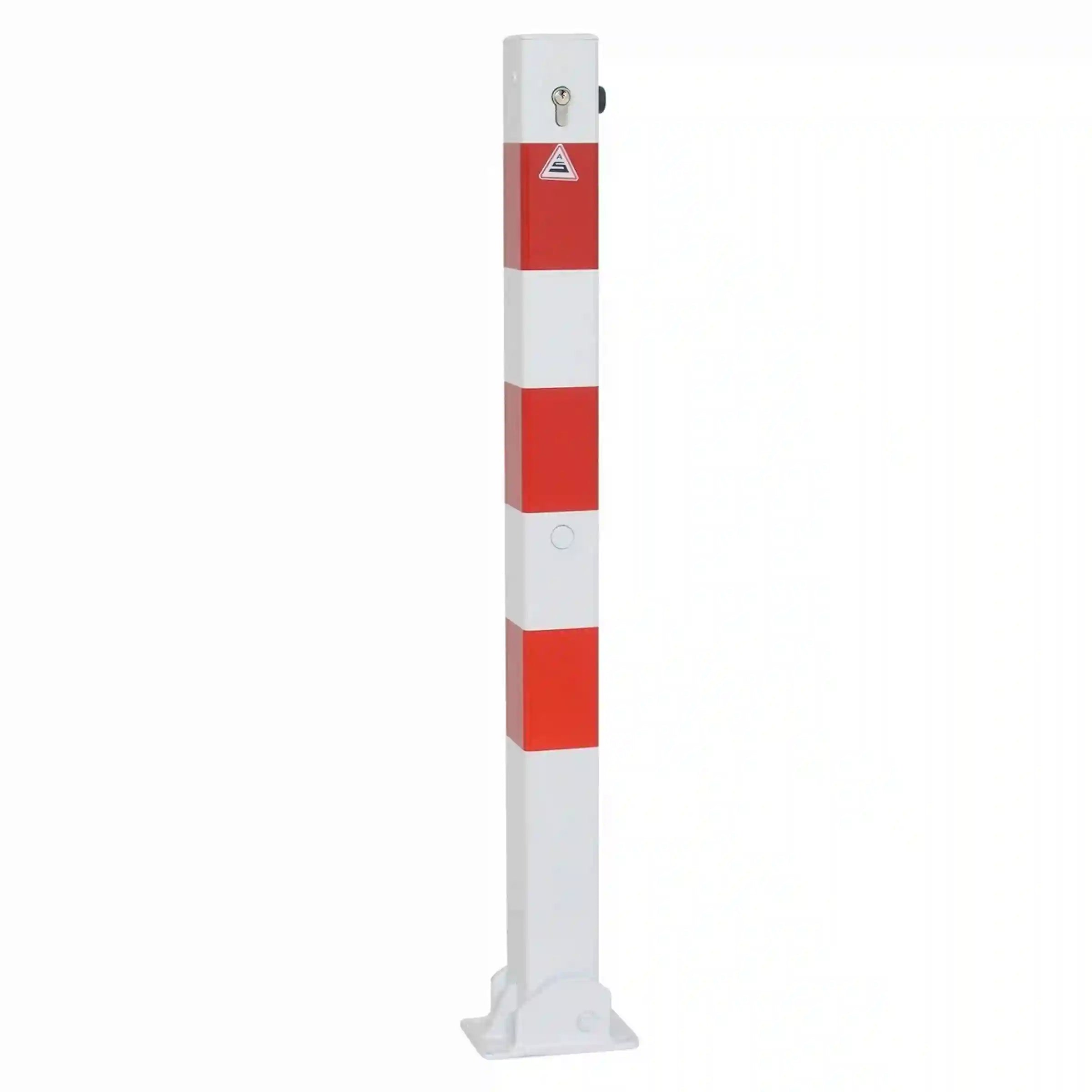 Absperrpfosten, 70 x 70 mm, umlegbar, mit Profilzylinderschloss