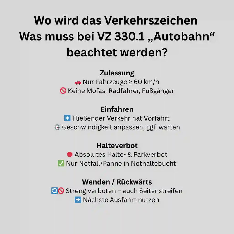 Verkehrszeichen "Autobahn" - VZ 330.1