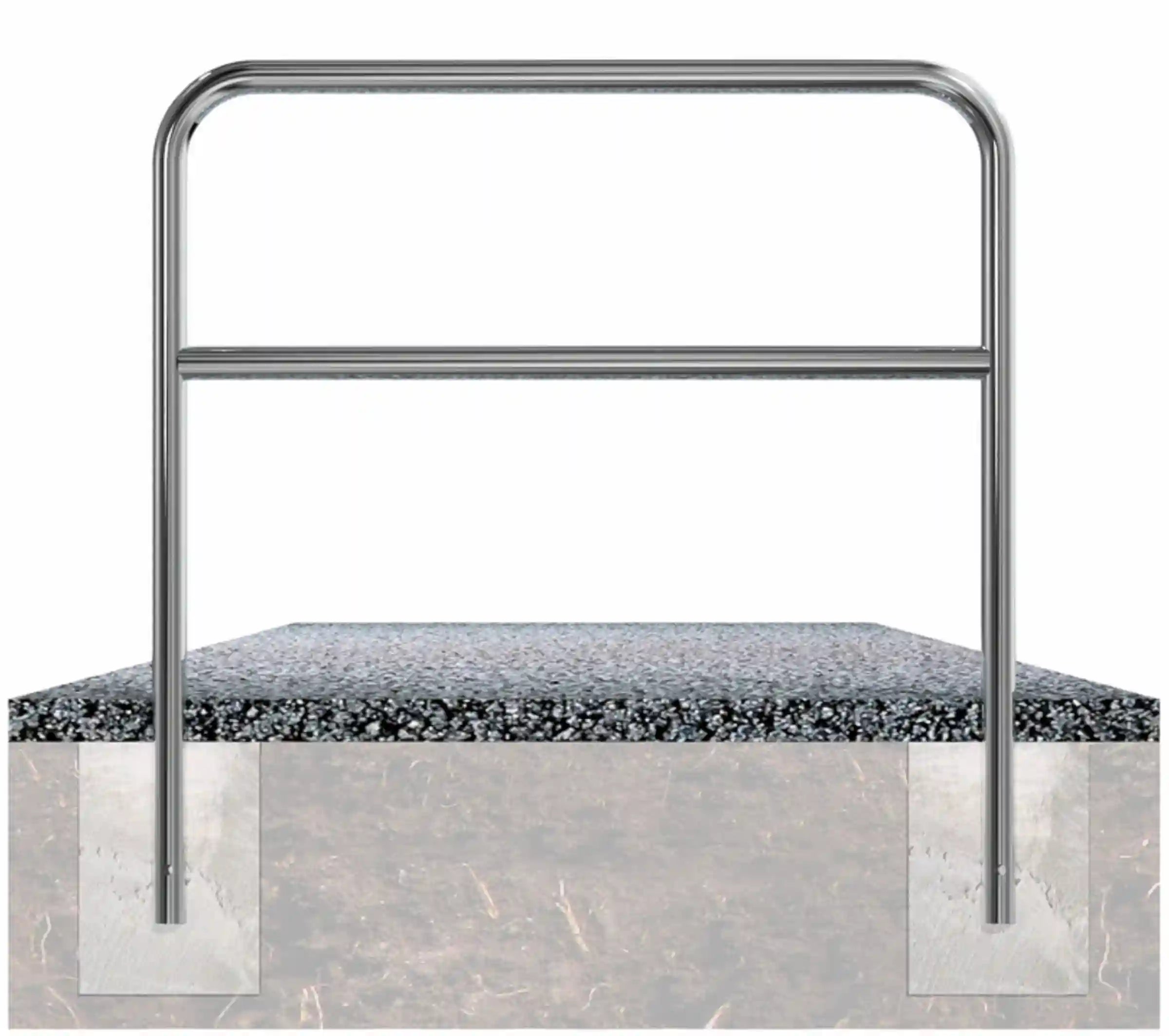 Edelstahlbügel Ø 48 mm als Rundbügel mit Querholm, zum Einbetonieren