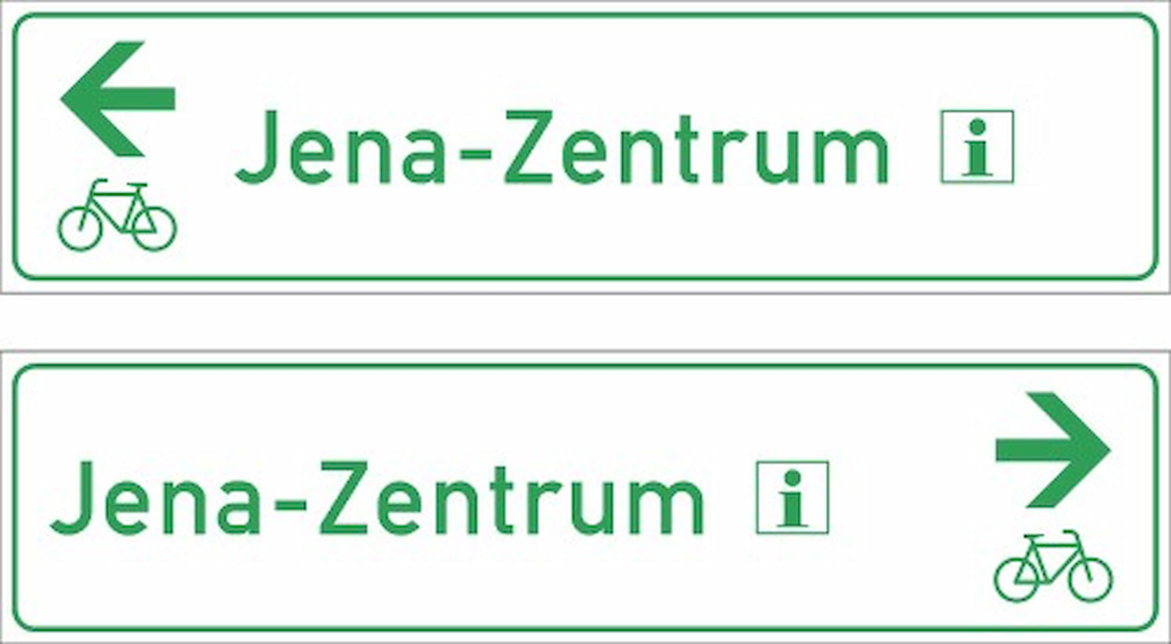 Radwegschild als Tabellenwegweiser, doppelseitig