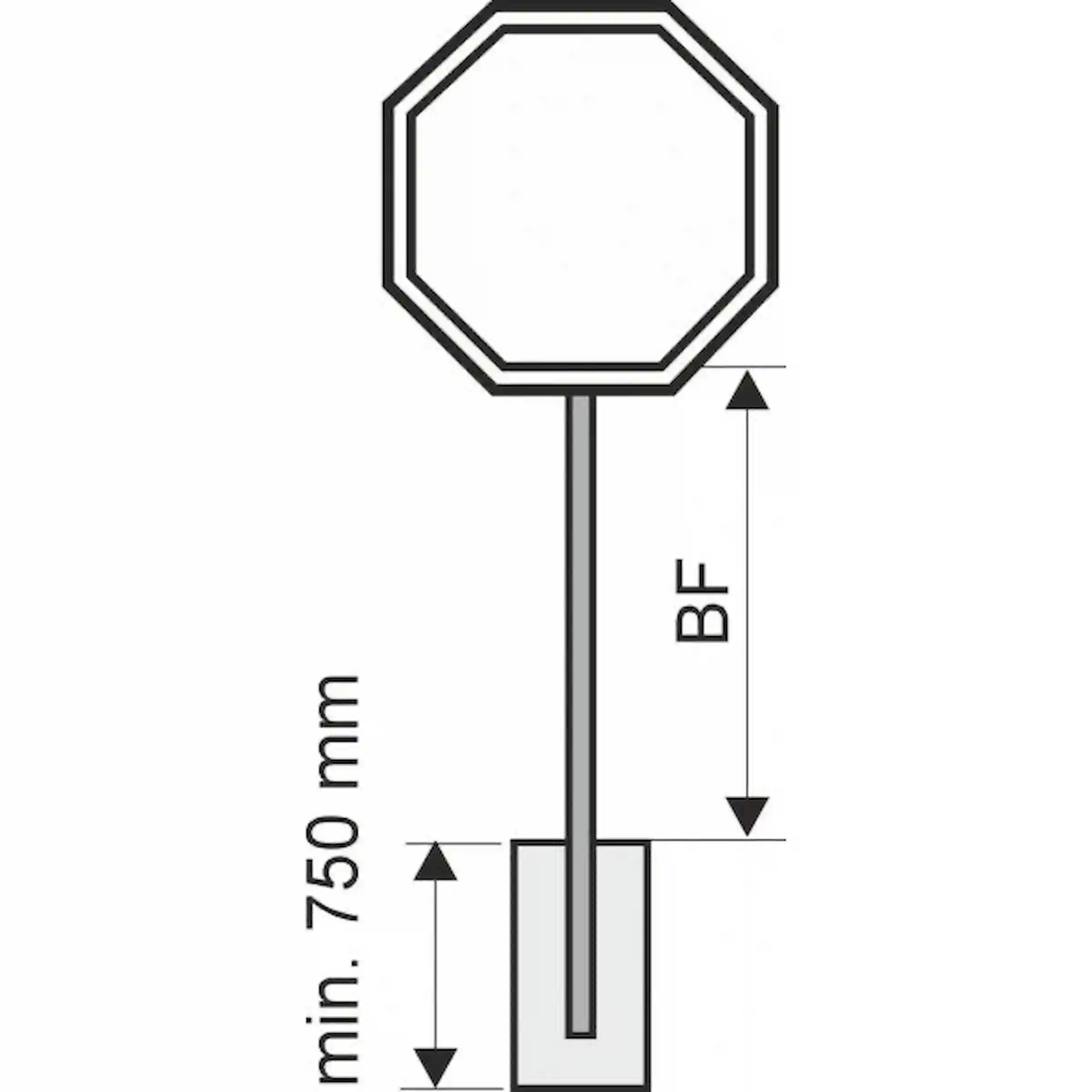 Rohrrahmen STOP für achteckige Verkehrszeichen