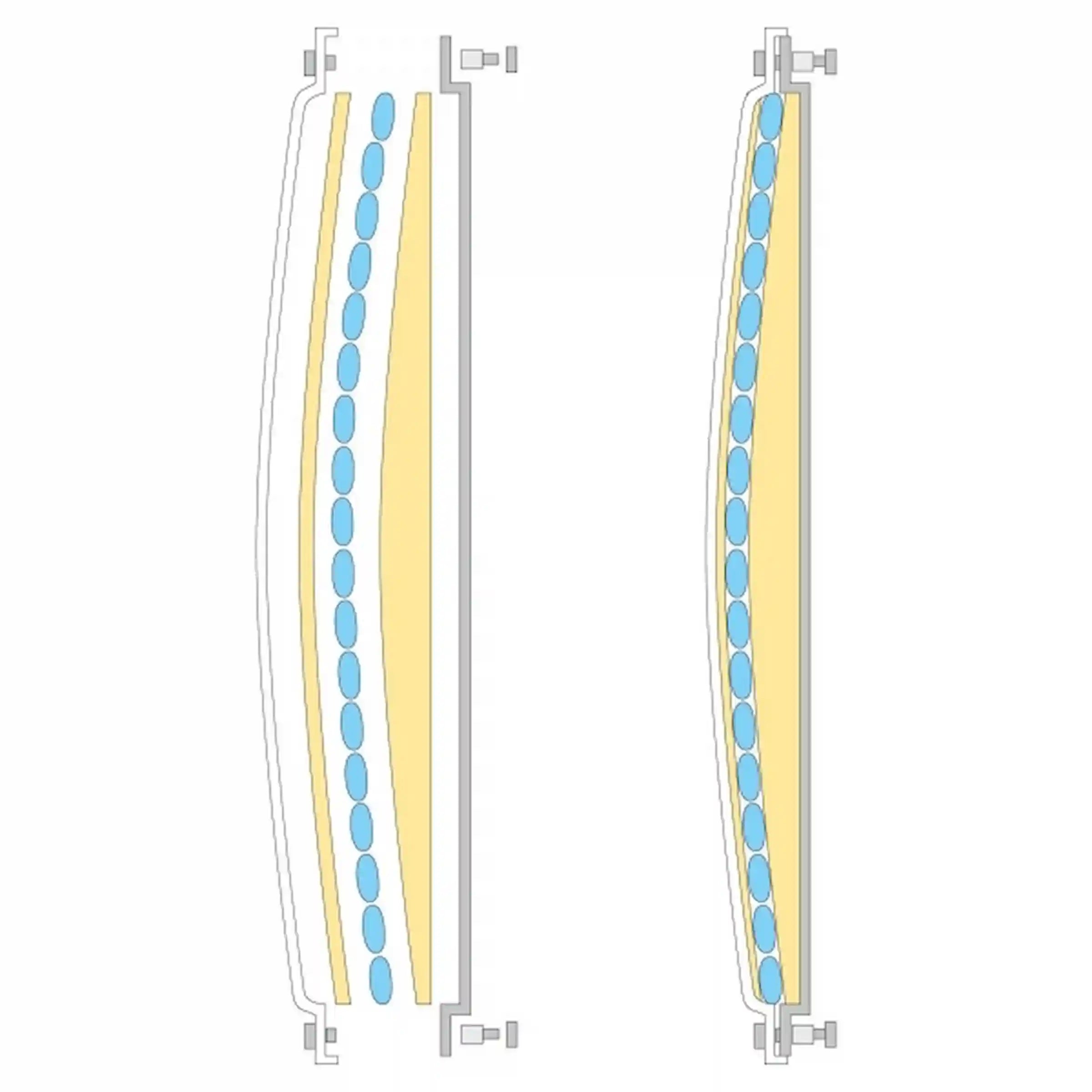 Witterungsbeständiger Spiegel mit Reflexstreifen und universeller Halterung für Pfosten.