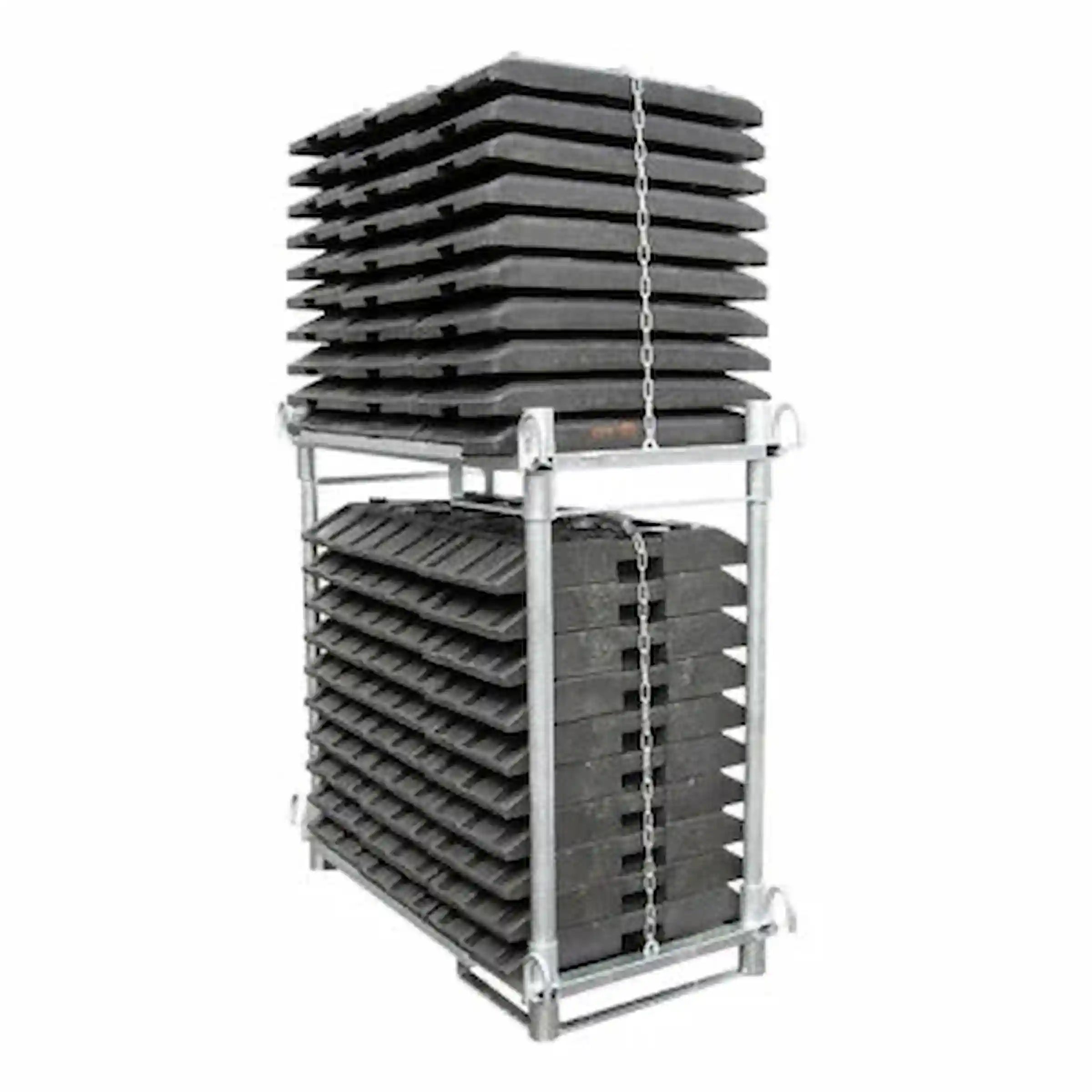 Transport- und Lagerpalette für Fußplatten