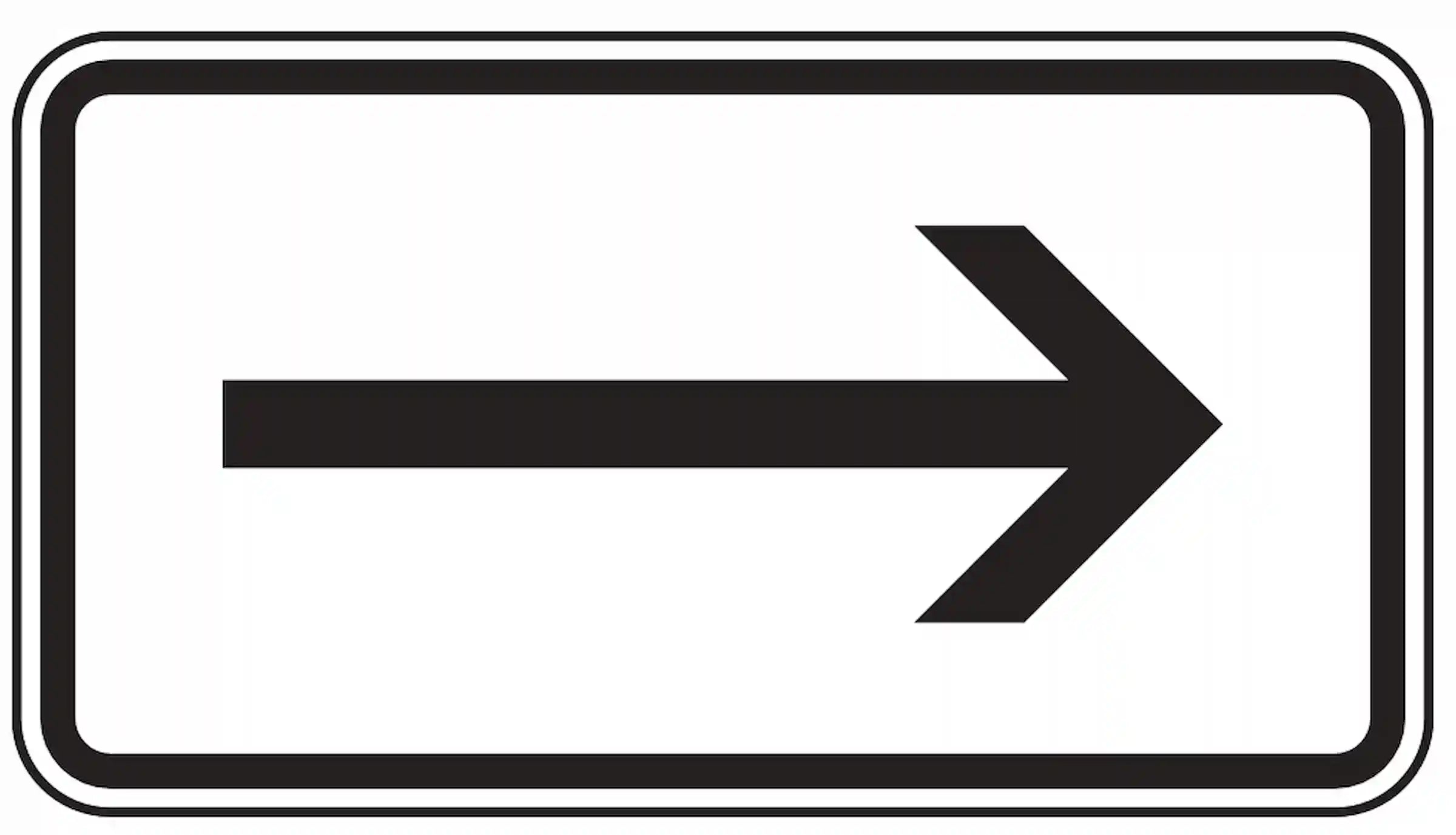 Verkehrszeichen 1000-20 zeigt Richtung nach rechts an.