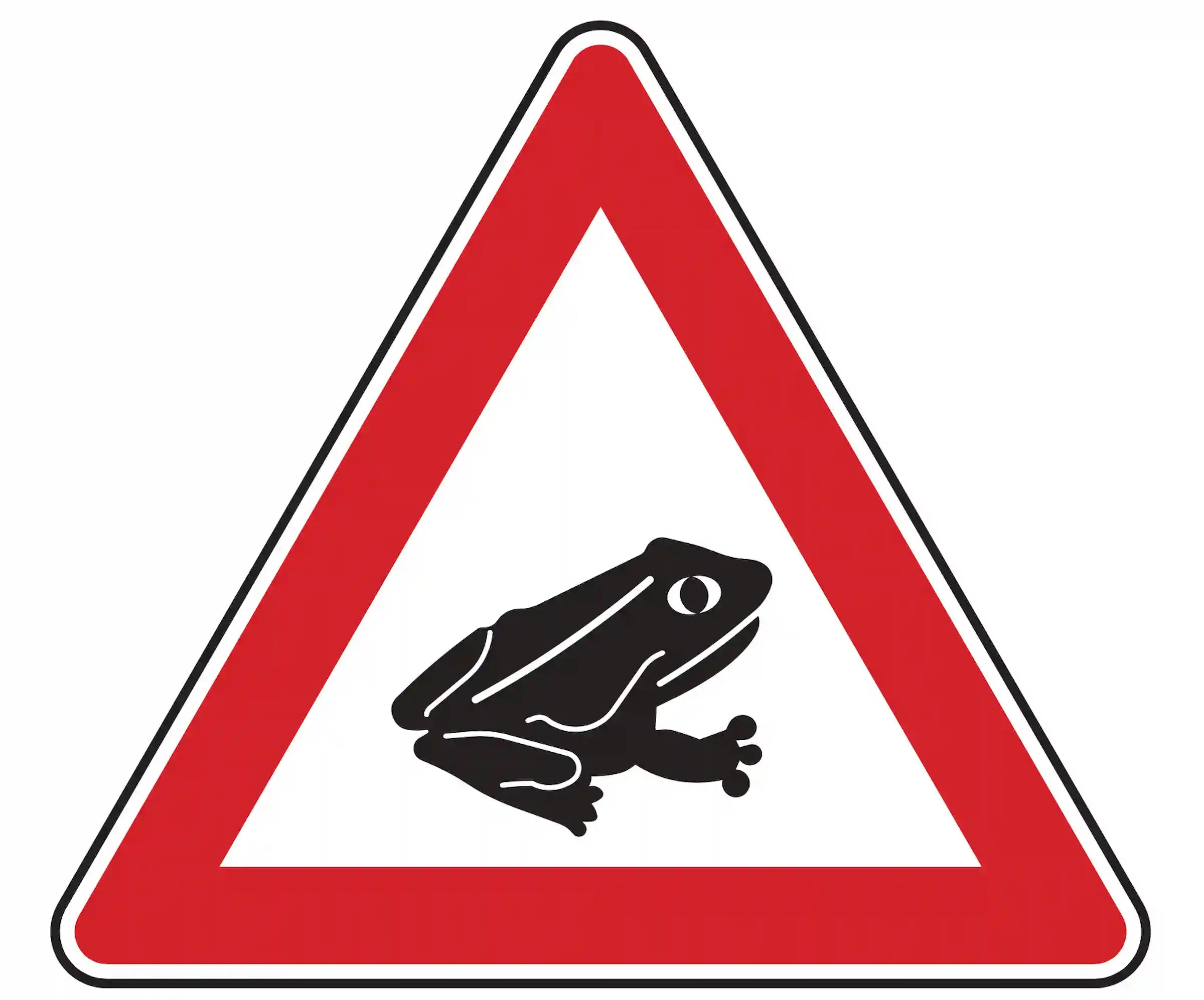 Verkehrszeichen 101-24 – Amphibienwanderung (Warnschild, Aufstellung links)