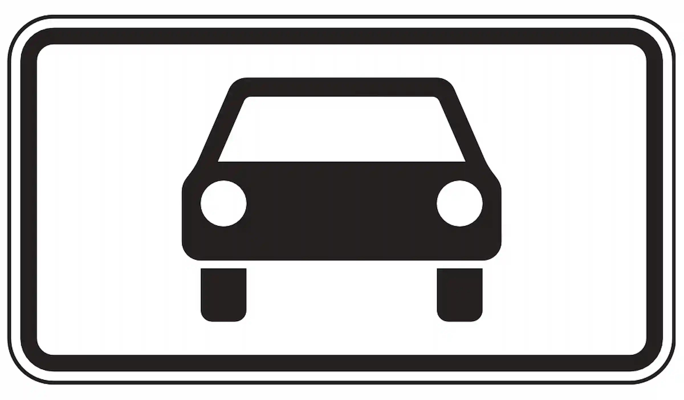 Zusatzzeichen für mehrspurige Fahrzeuge.