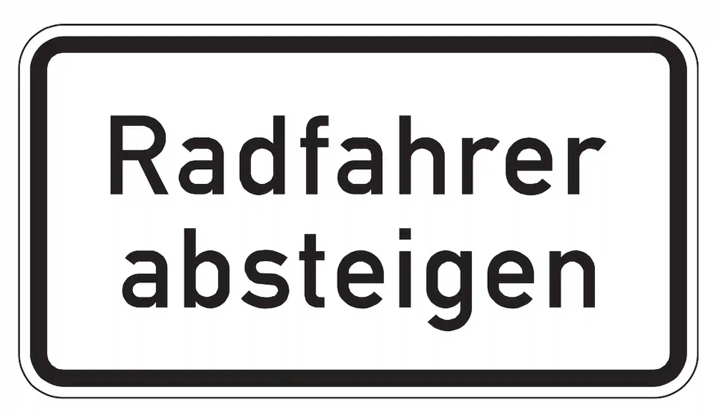 Radfahrer müssen absteigen