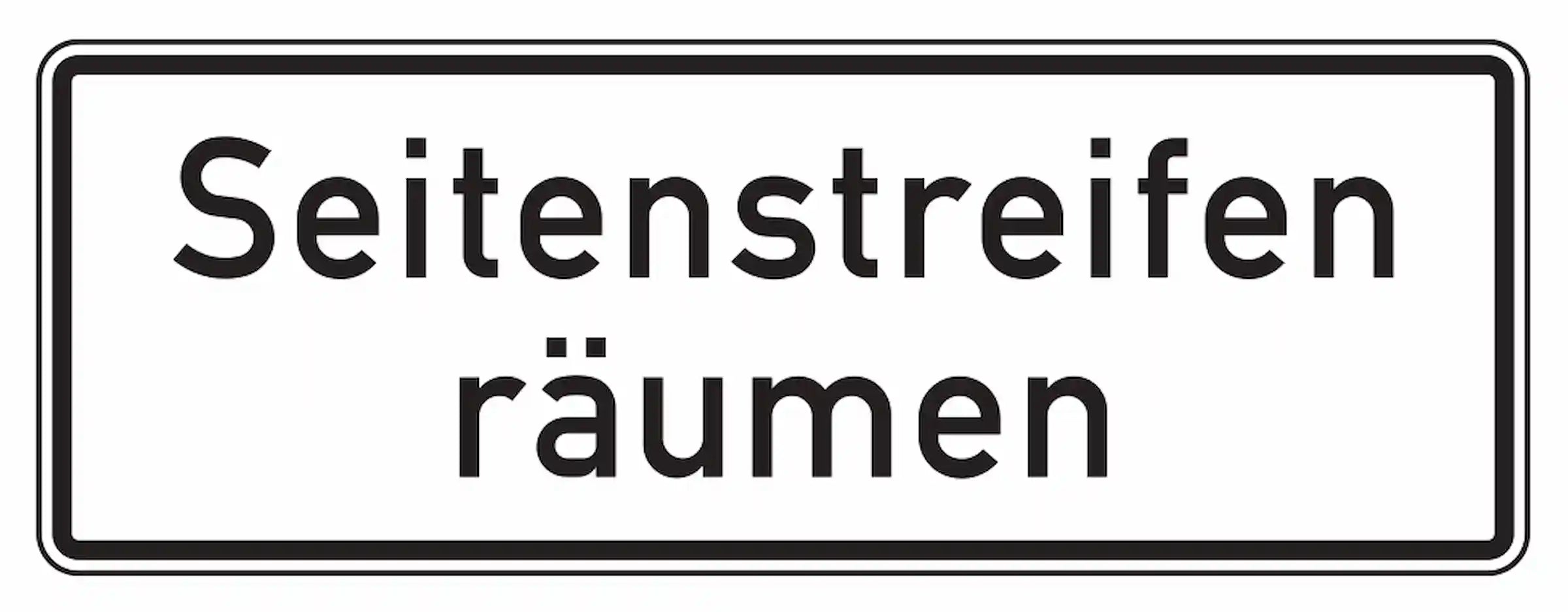 Der Seitenstreifen muss geräumt werden.