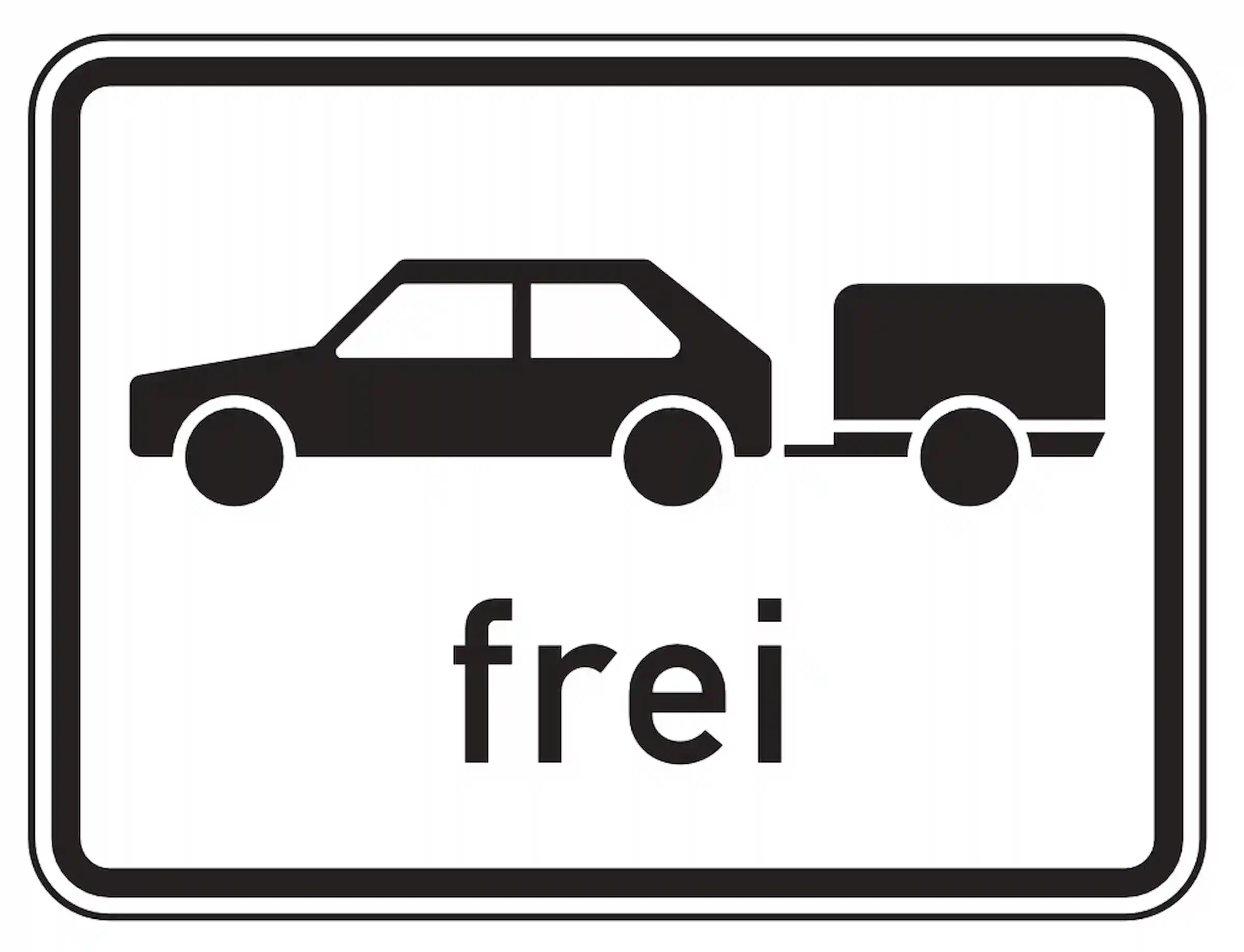 Personenkraftwagen mit Anhänger frei