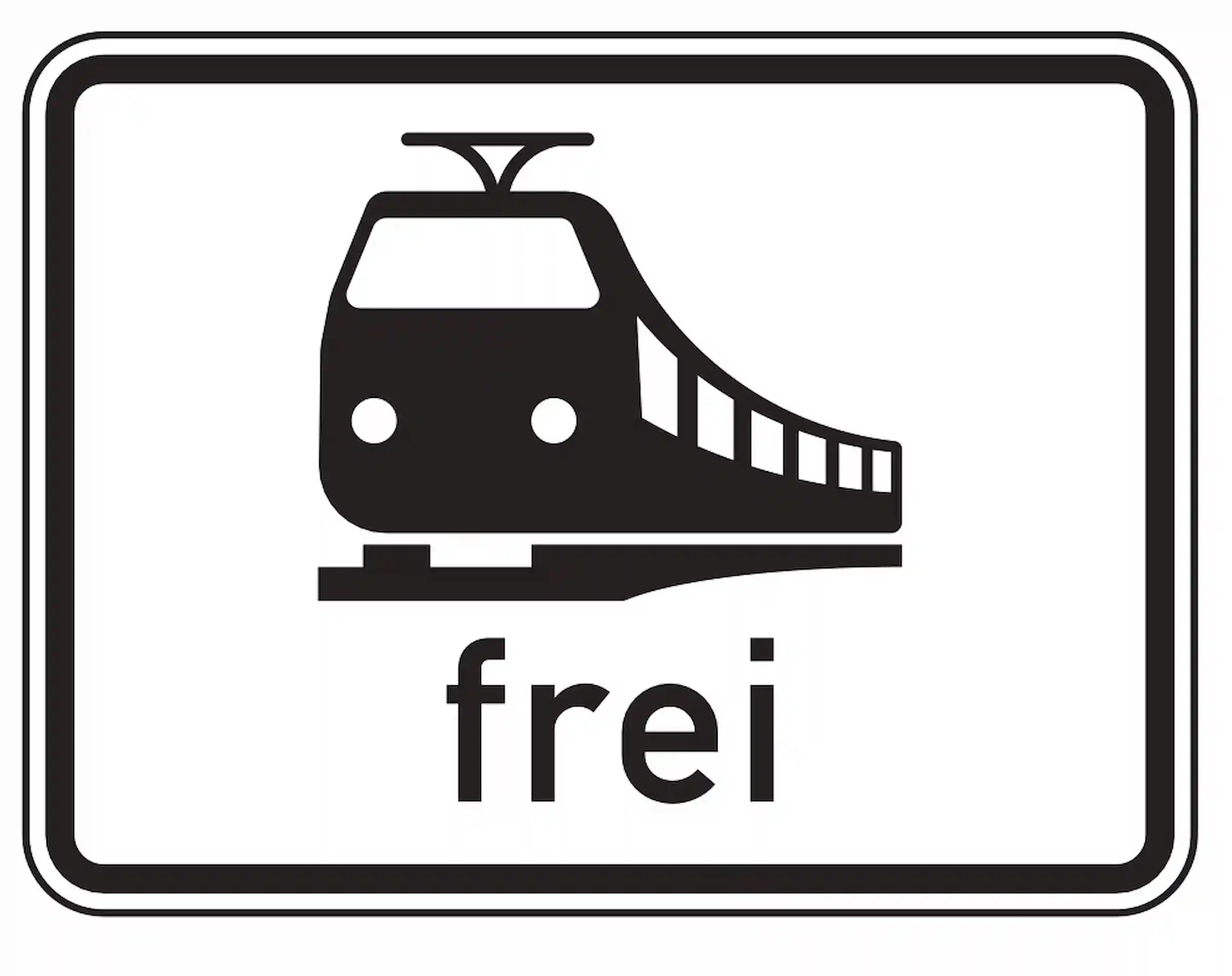 Zusatzzeichen, Schienenbahnen frei
