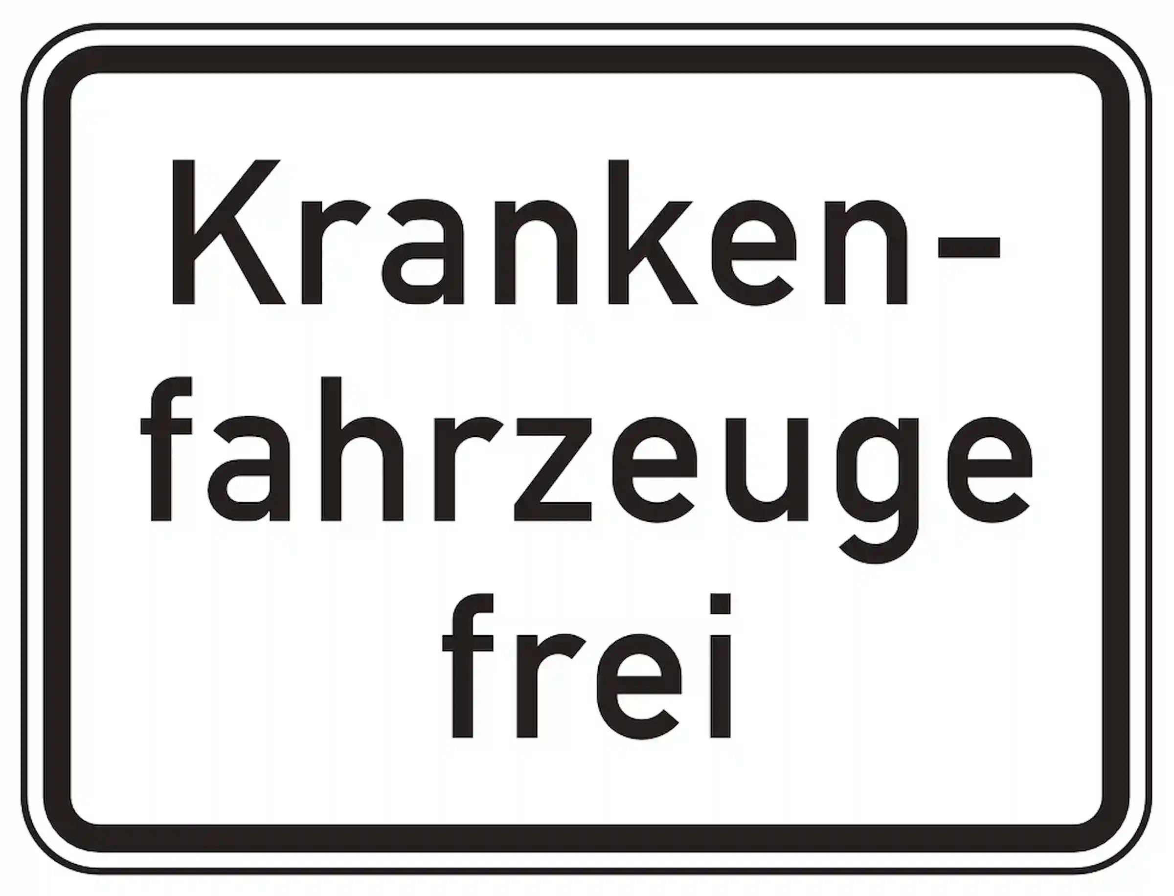 Verkehrszeichen "Krankenfahrzeuge frei" -VZ 1026-34