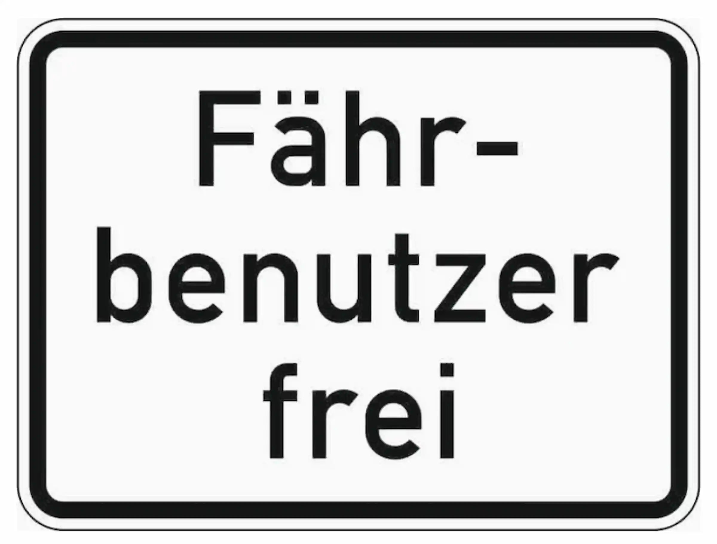 Verkehrszeichen "Fährbenutzer frei" - VZ 1028-34