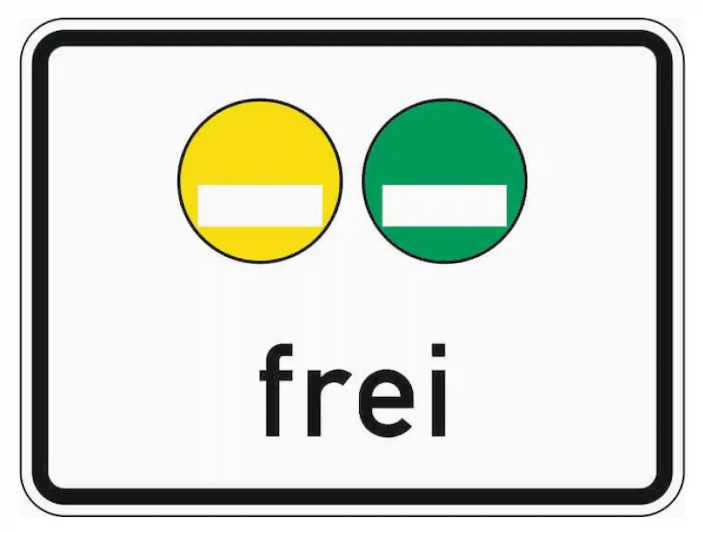 Verkehrszeichen "Freistellung vom Verkehrsverbot nach § 40 Abs. 1 BlmSchG - gelbe und grüne Plakette" - VZ 1031-51