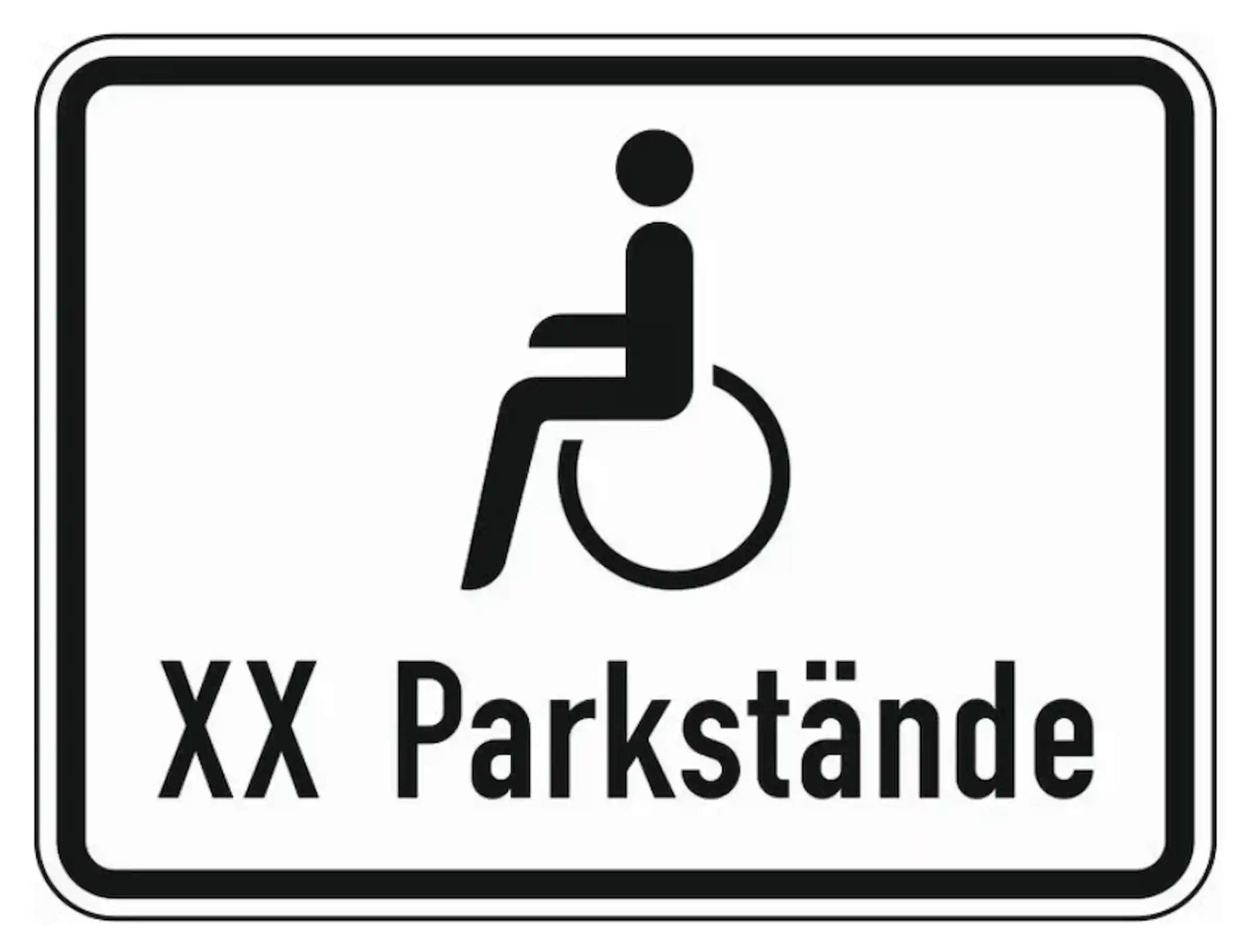 Verkehrszeichen "Nur Schwerbehinderte mit außergewöhnlicher Gehbehinderung und Sehbehinderte, mit Anzahl der Parkstände" - VZ 1044-12