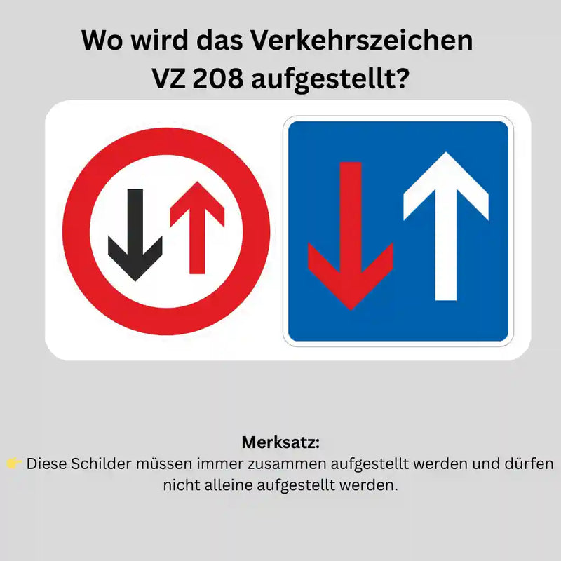 Verkehrszeichen "Vorrang des Gegenverkehrs" - VZ 208