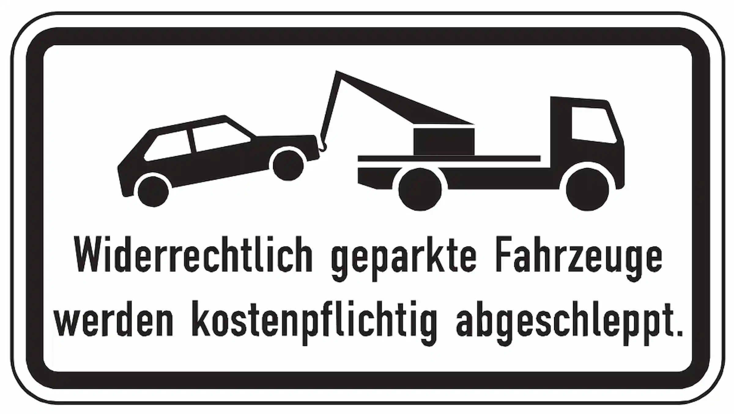 Widerrechtlich geparkte Fahrzeuge werden kostenpflichtig abgeschleppt