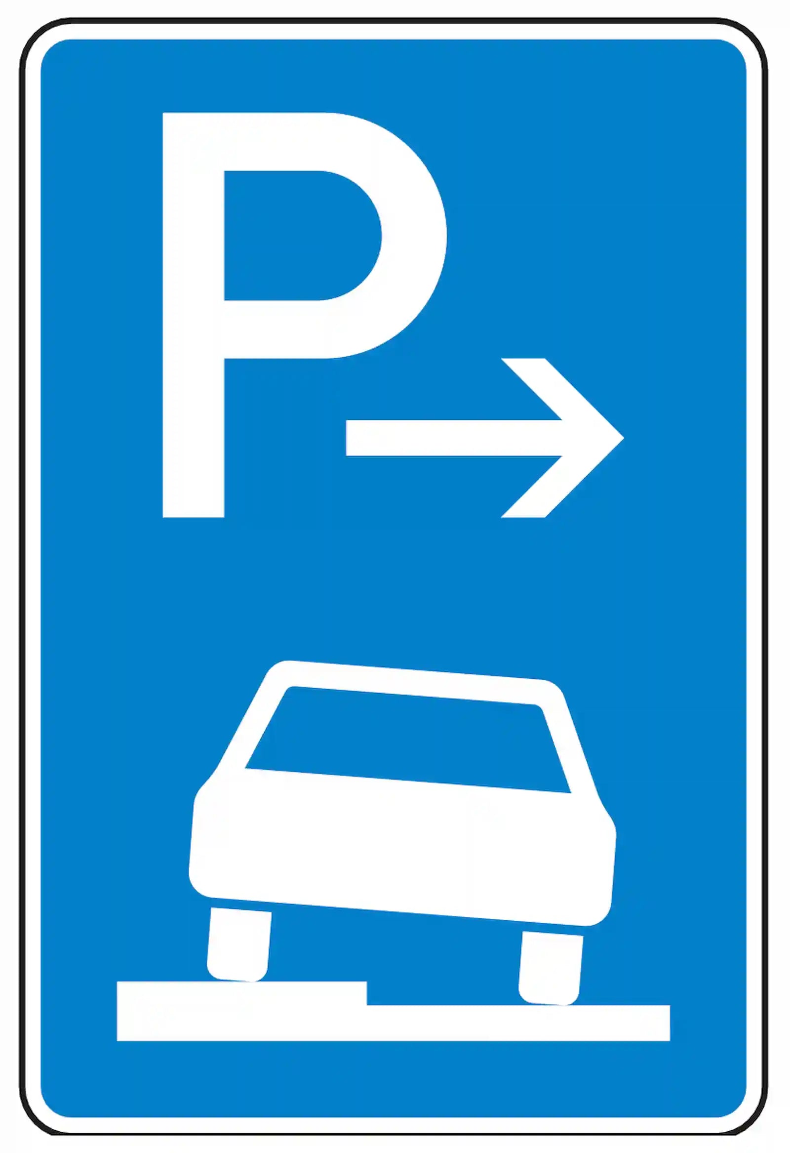 Verkehrszeichen 315-51: Beginn halbseitiges Gehwegparken, links, bis 2,8 t.