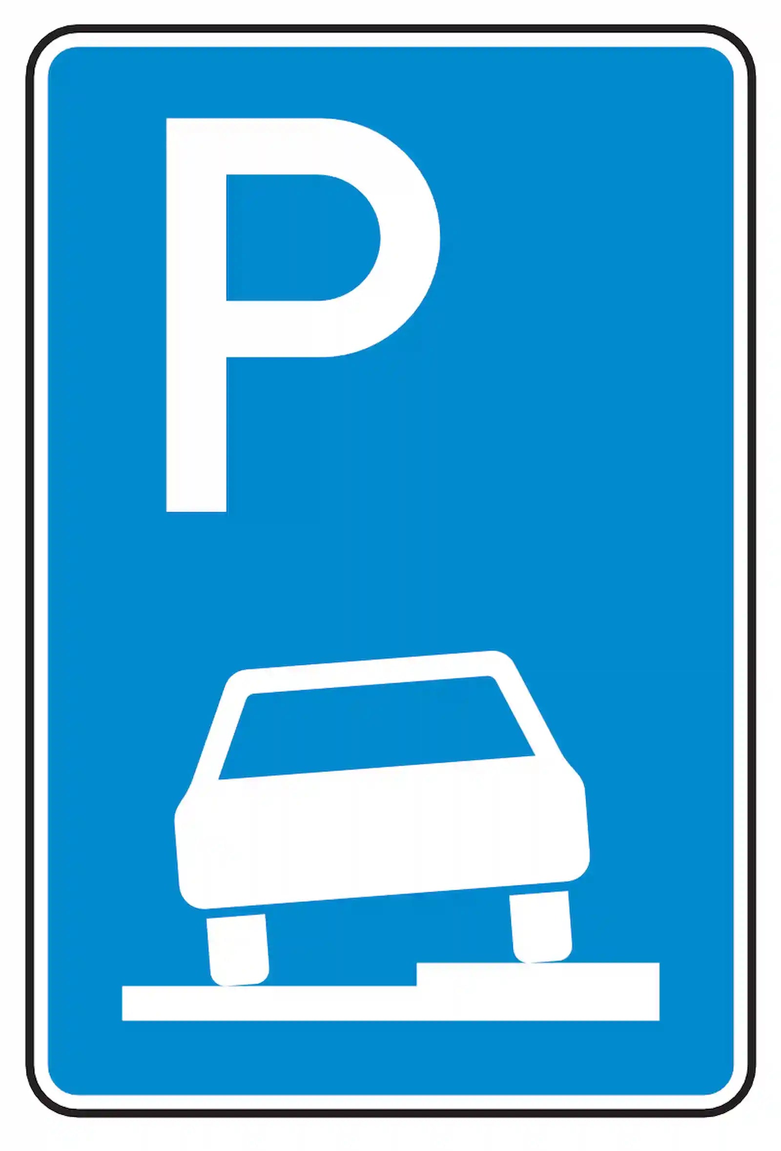 Verkehrszeichen 315-55: Halbseitiges Gehwegparken, rechts, bis 2,8 t.