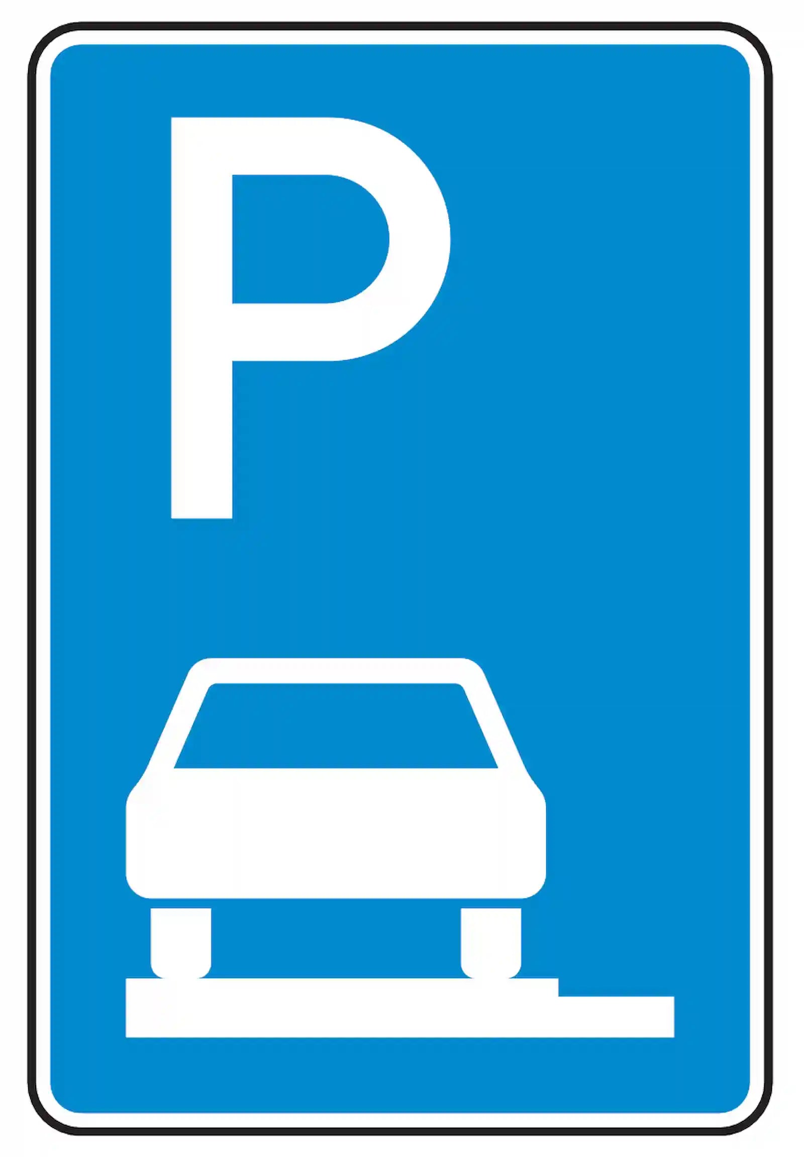 Verkehrszeichen 315-60: Ganzes Gehwegparken, links, bis 2,8 t.