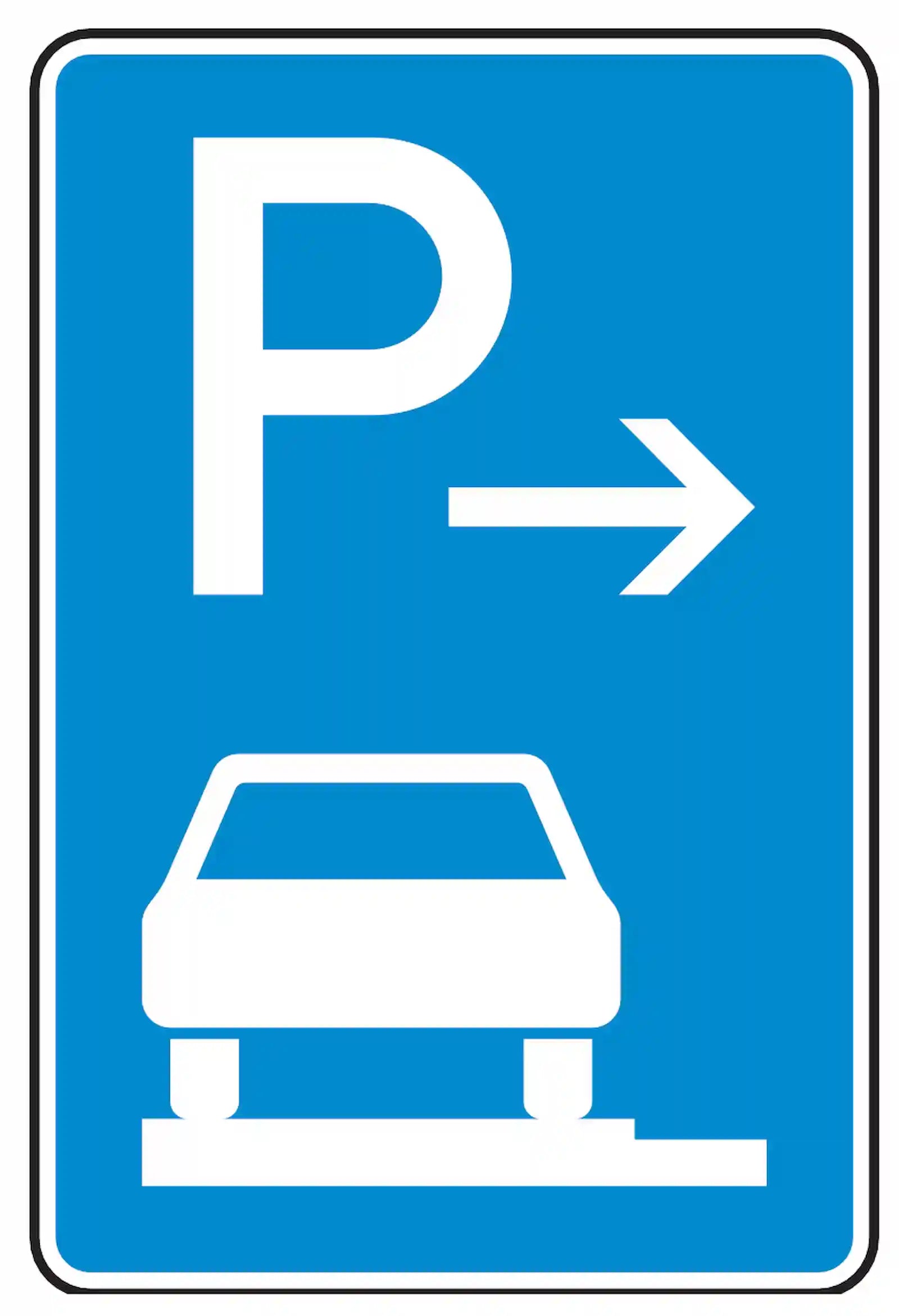 Verkehrszeichen 315-61: Beginn vollständiges Gehwegparken, links, bis 2,8 t.