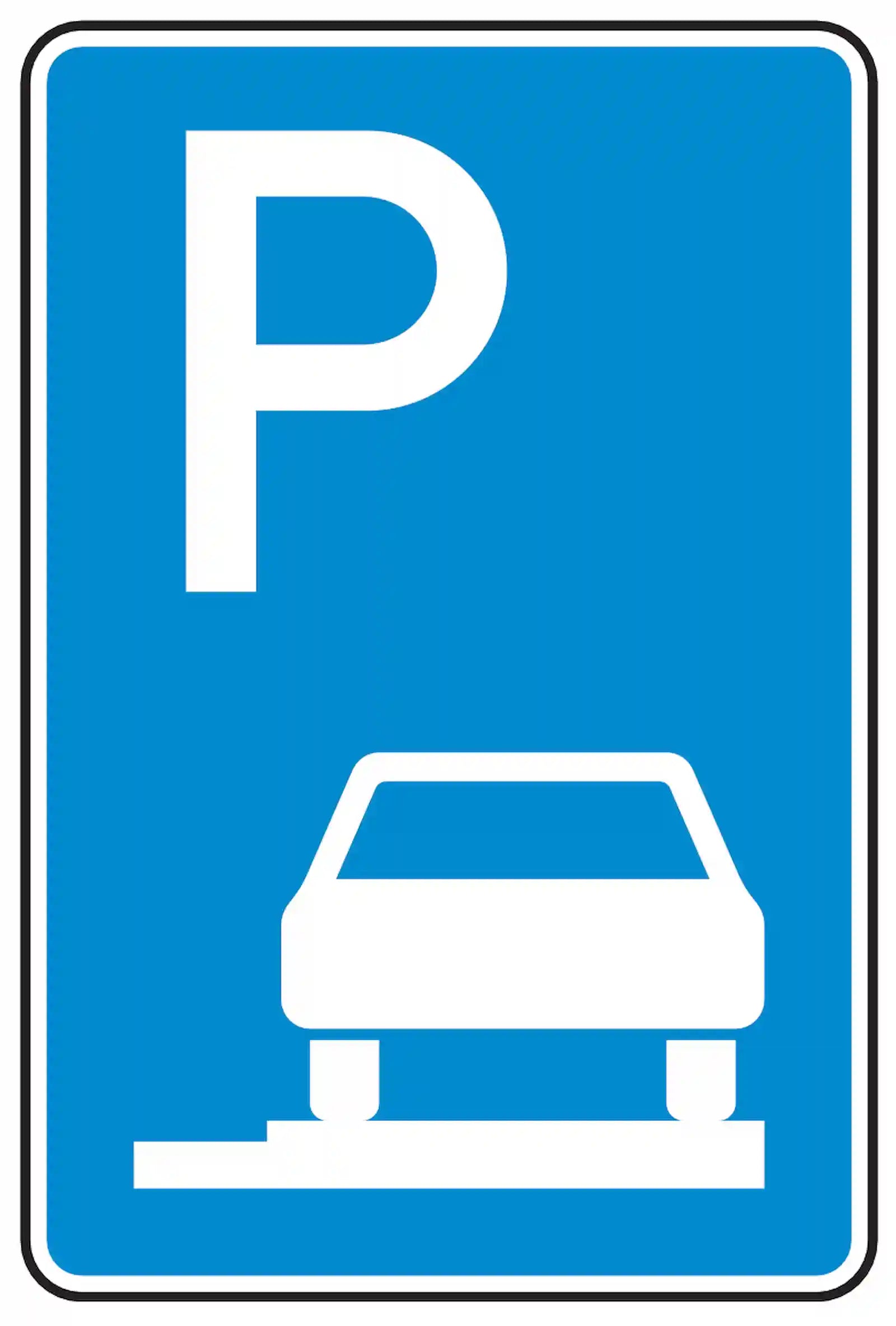 Verkehrszeichen 315-65: Ganzes Gehwegparken, rechts, bis 2,8 t.