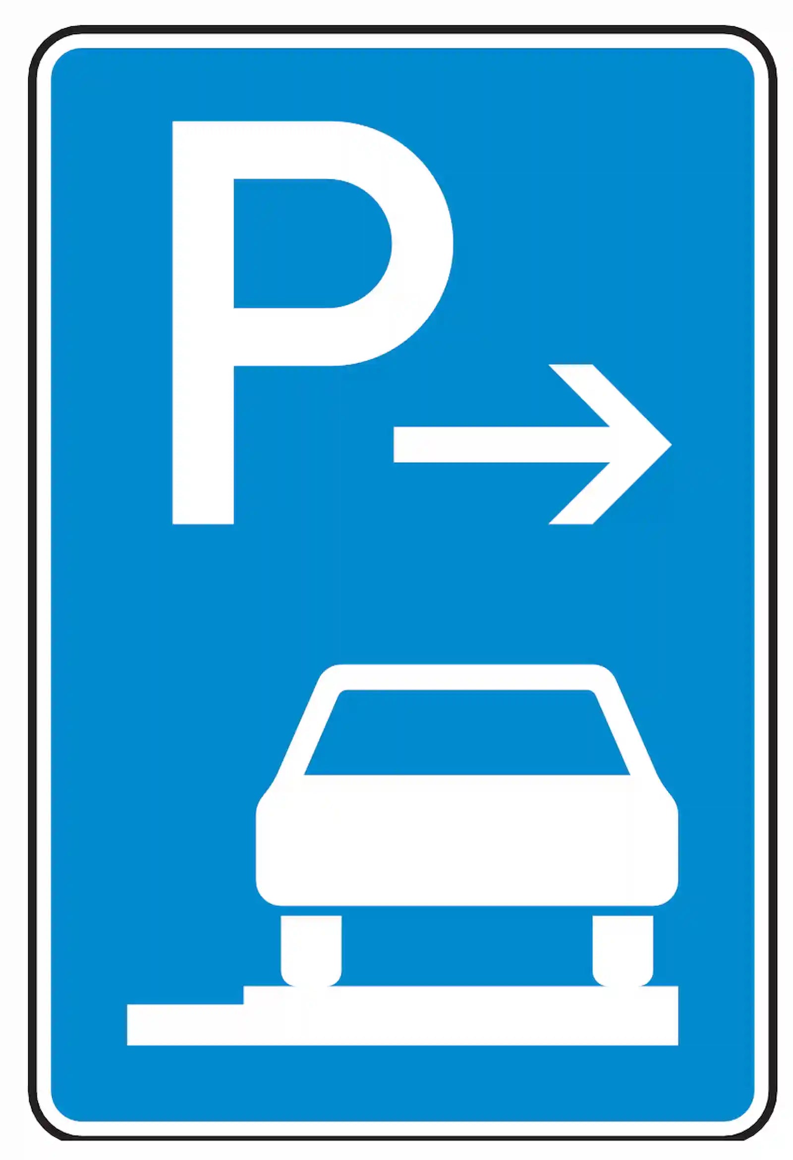Verkehrszeichen 315-67: Ende vollständiges Gehwegparken, rechts, bis 2,8 t.