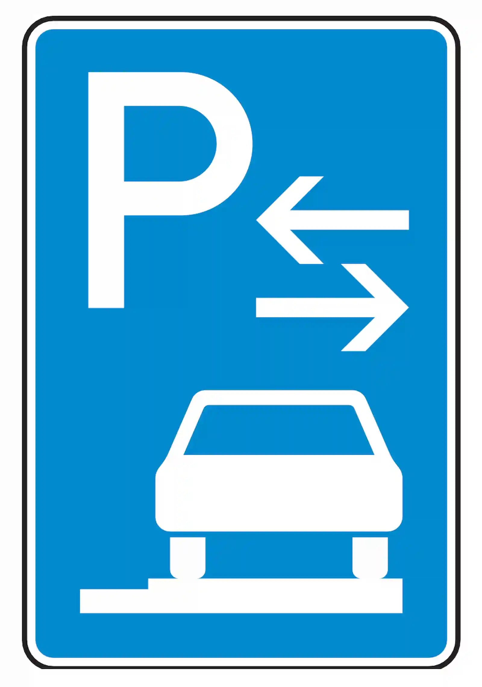 Verkehrszeichen 315-68: Mitte vollständiges Gehwegparken, rechts, bis 2,8 t