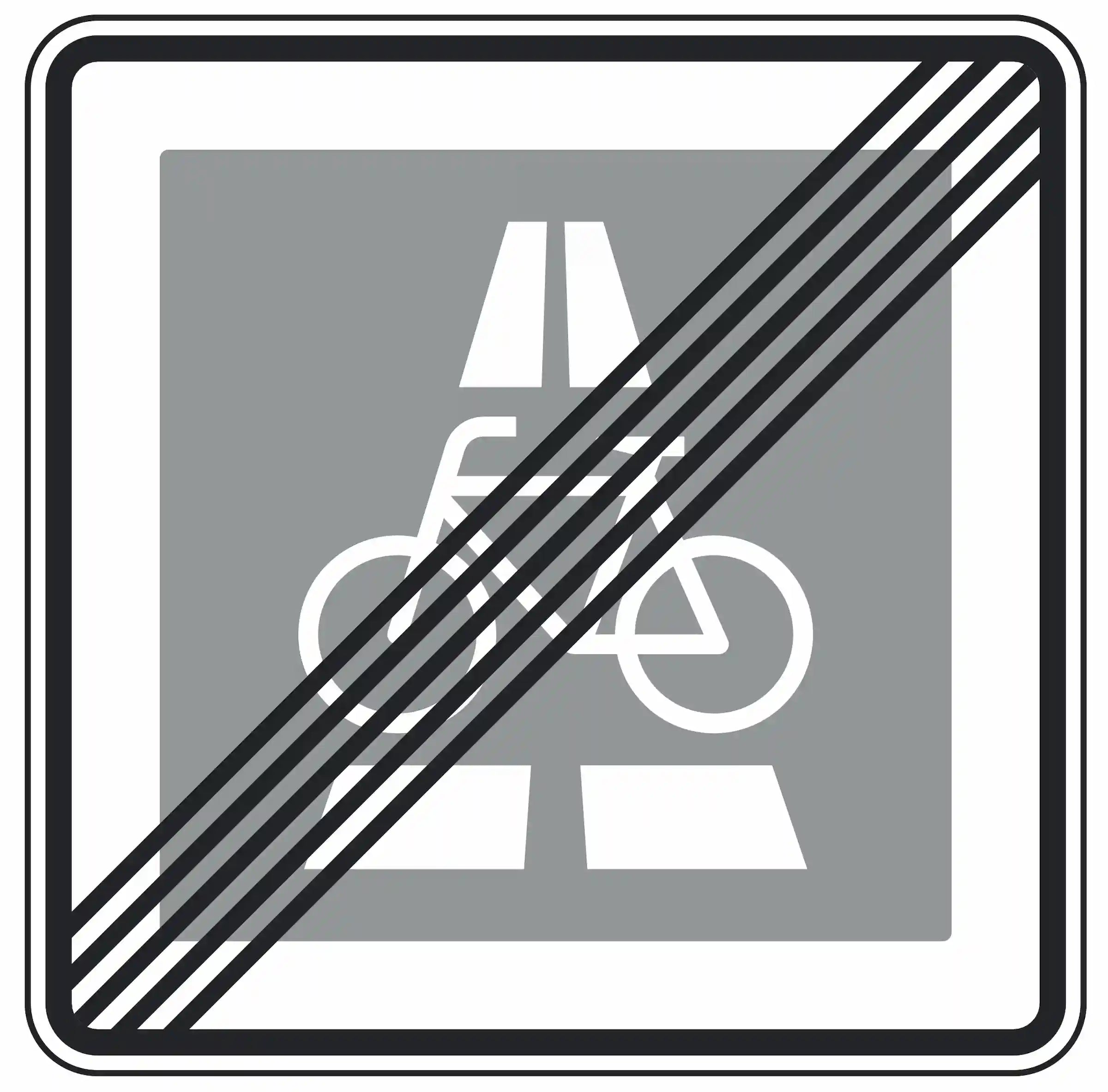Verkehrszeichen 350.2-10: Ende eines Radschnellwegs.